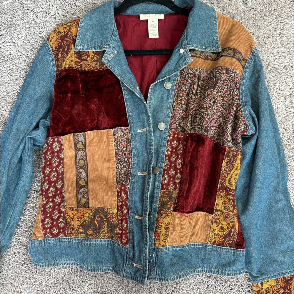 Out of the Blue by J. Jill Patchwork Denim Jacket - Picture 2 of 4